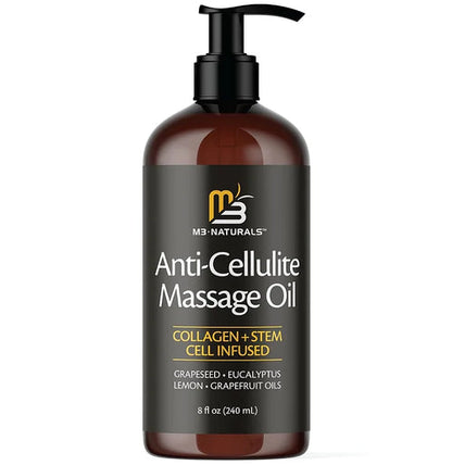 Dile Adiós a la Celulitis: Potente M3 Aceite de Masaje con Colágeno y Células Madre para una Piel Lisa y Firme - 8oz