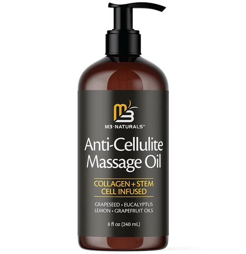 Dile Adiós a la Celulitis: Potente M3 Aceite de Masaje con Colágeno y Células Madre para una Piel Lisa y Firme - 8oz